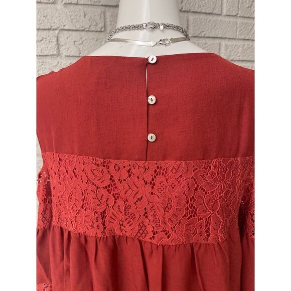 Bibi Women Cold Shoulder Long Sleeve Tiered Dress Size L - Picture 10 of 13